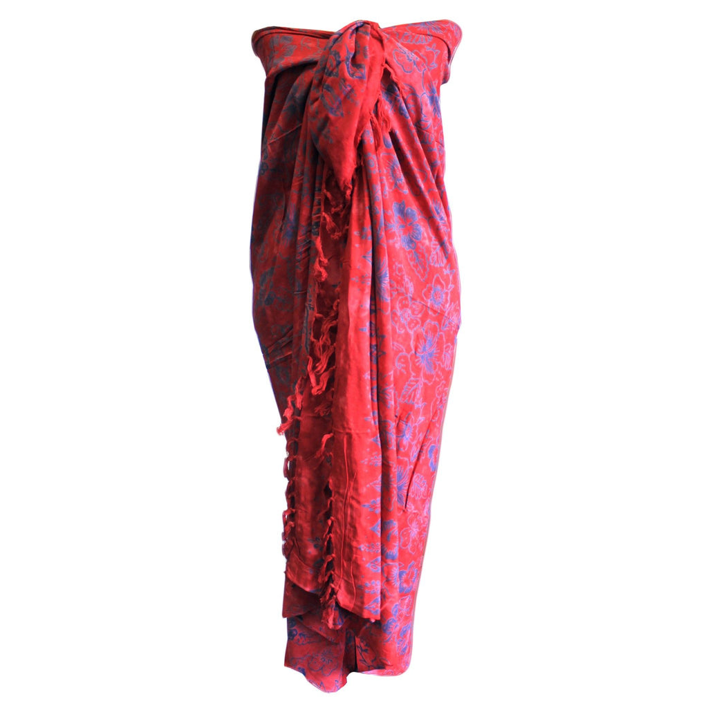 Bali Block Print Sarong - Tropical Print - 155x120cm