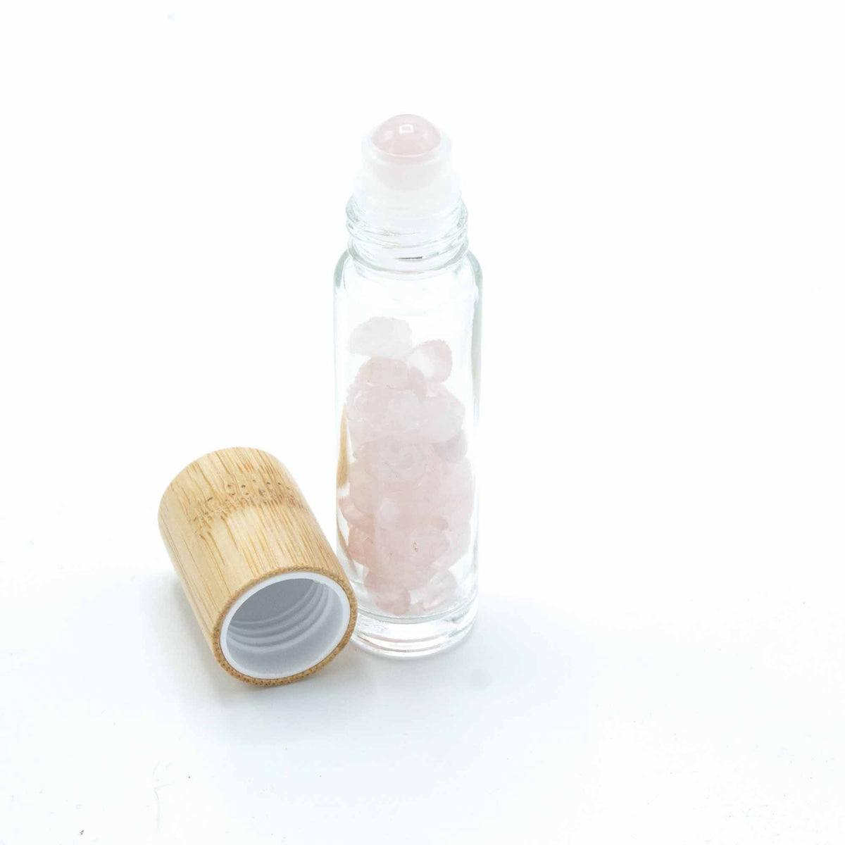 Rose Quartz Roller Bottle with Wooden Cap - 5ml – view 3