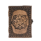 Pentacle Leather Notebook, Antique Grey, 200 Pages, 17.5x12.5x3cm – view 2