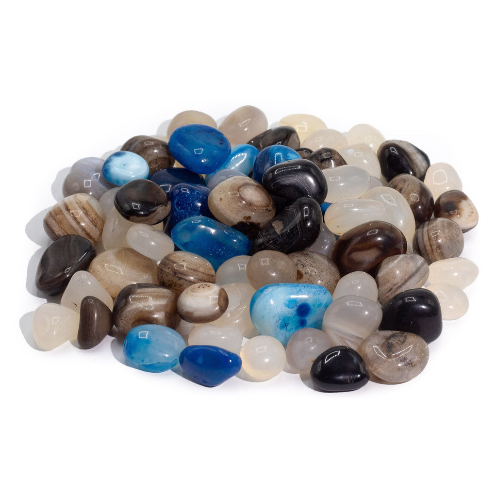 Mixed Agate Tumbled Stones - 1kg, Approx. 70 Stones – view 2