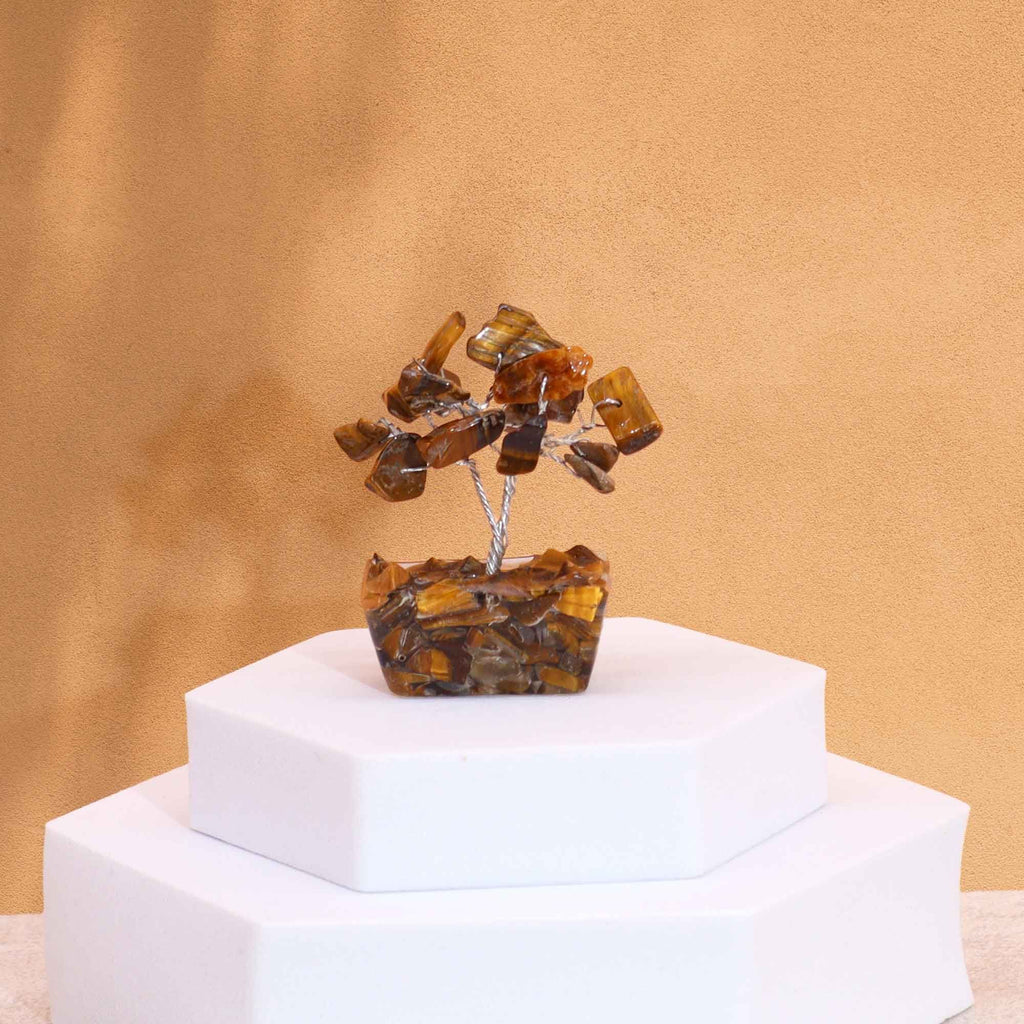 Mini Gemstone Tree on Orgonite Base, Tiger Eye – view 2