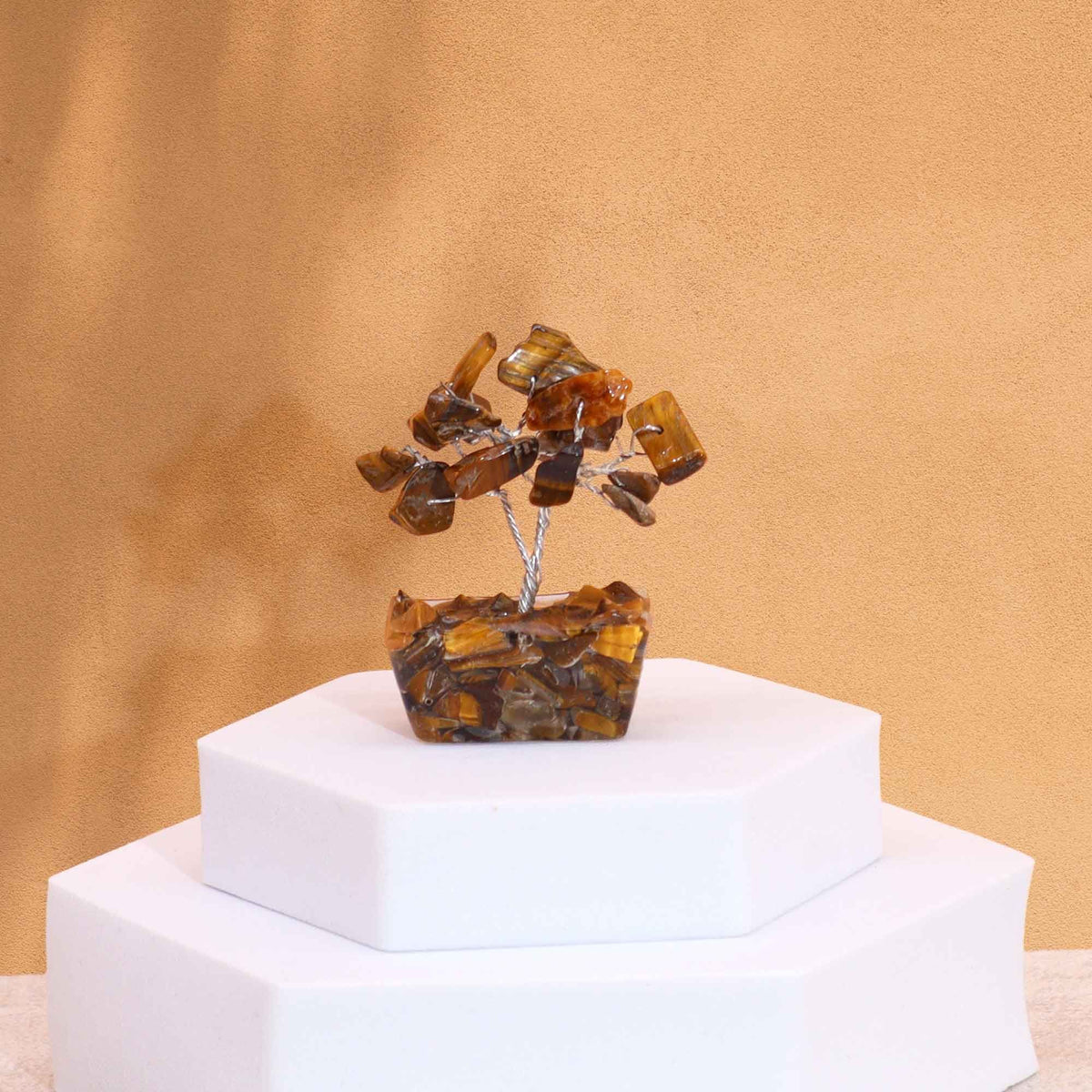 Mini Gemstone Tree on Orgonite Base, Tiger Eye – view 2