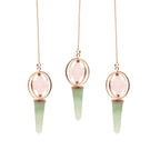 Heart Compass Pendulum - Rose Quartz & Aventurine