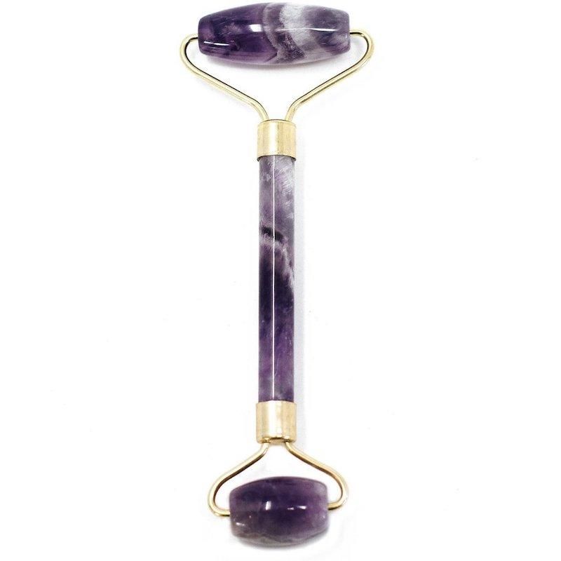 Gemstone Face Roller - Amethyst with Cotton Pouch