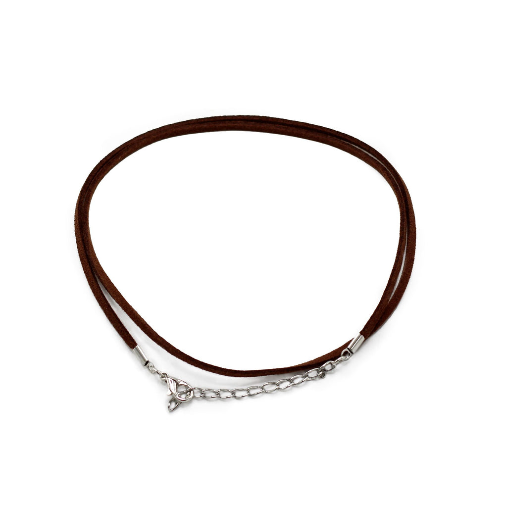 Dark Brown Faux Suede Pendant Cord Pack - 2.5mm x 55cm – view 2
