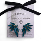 Teal Green Vintage Glass Fairies Earrings – view 6