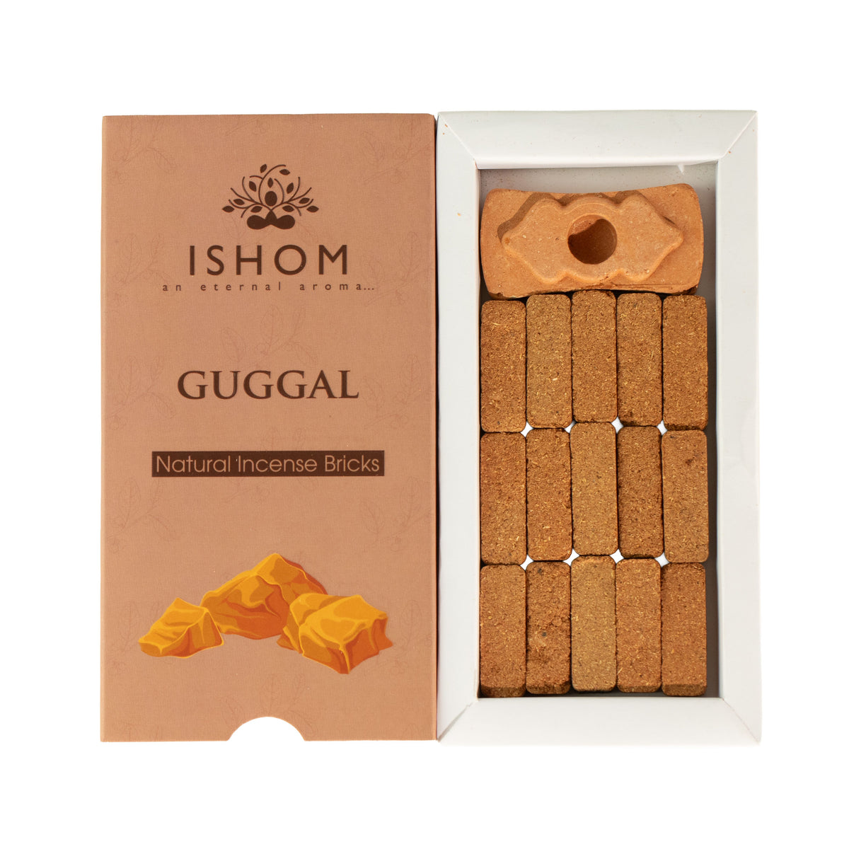 Guggal Incense Bricks Set of 15 with Terracotta Burner – view 3