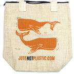 Two Whales Print Jute Shopping Bag – view 2