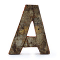 Rustic Bark Wooden Letter A – 7 cm