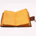 Leather Lotus Mandala Deckle-Edge Notebook – 13x18 cm