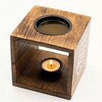 Large Square Mango Wood Oil Burner - Pentagon – view 3