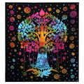 Single Cotton Bedspread & Wall Hanging - Bodhi Tree 130x200cm