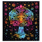 Single Cotton Bedspread & Wall Hanging - Bodhi Tree 130x200cm