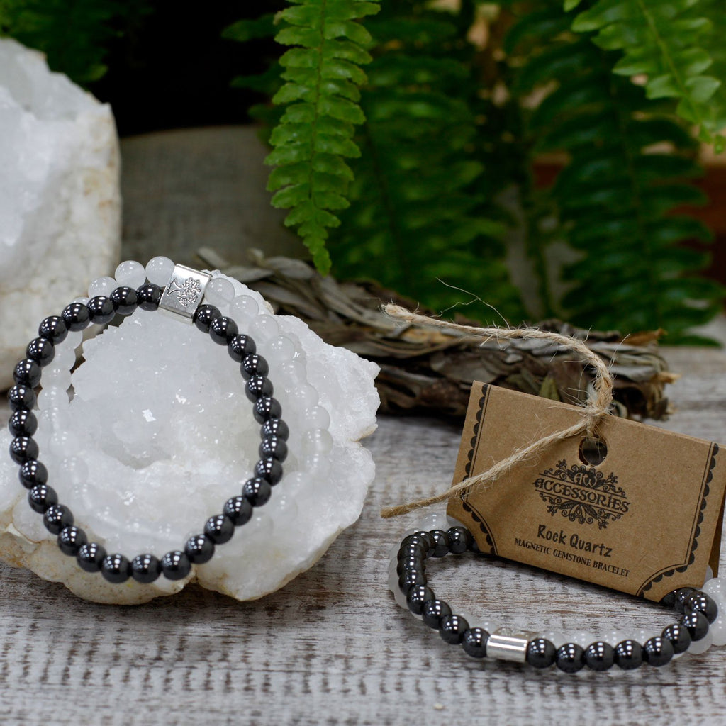 Magnetic Rock Quartz Gemstone Bracelet