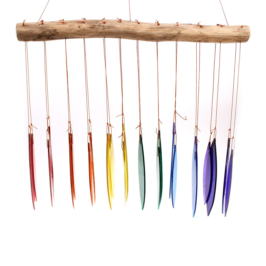 Recycled Rainbow Glass Wind Chime - Assorted Colours – view 7