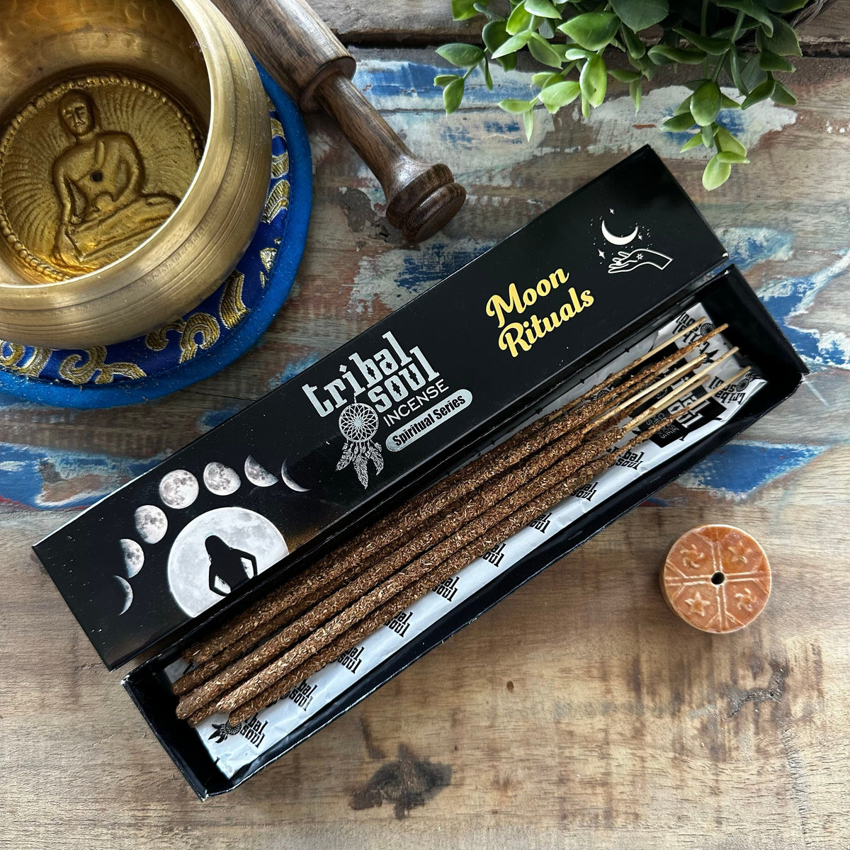 Tribal Soul Moon Ritual Incense Sticks & Ceramic Holder – view 2