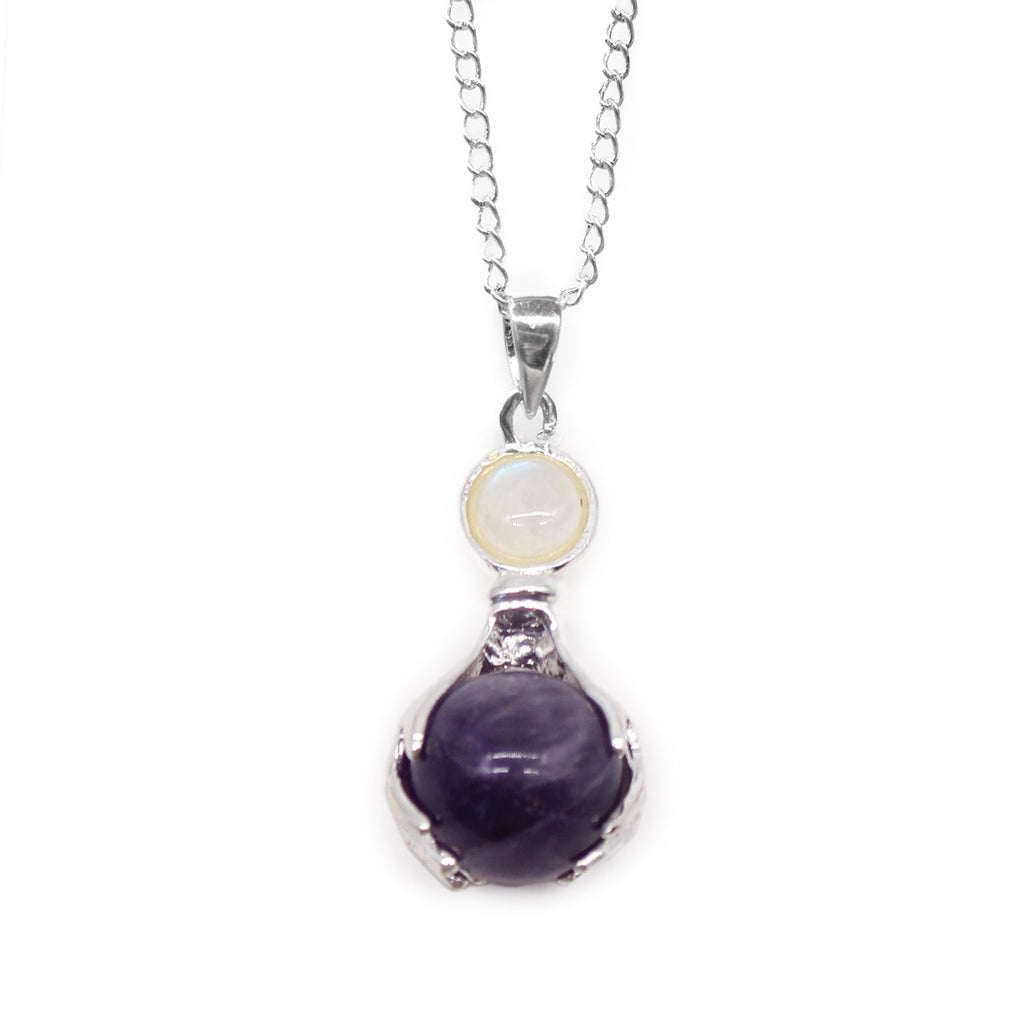 Amethyst Healing Hands Gemstone Pendant Necklace – view 4