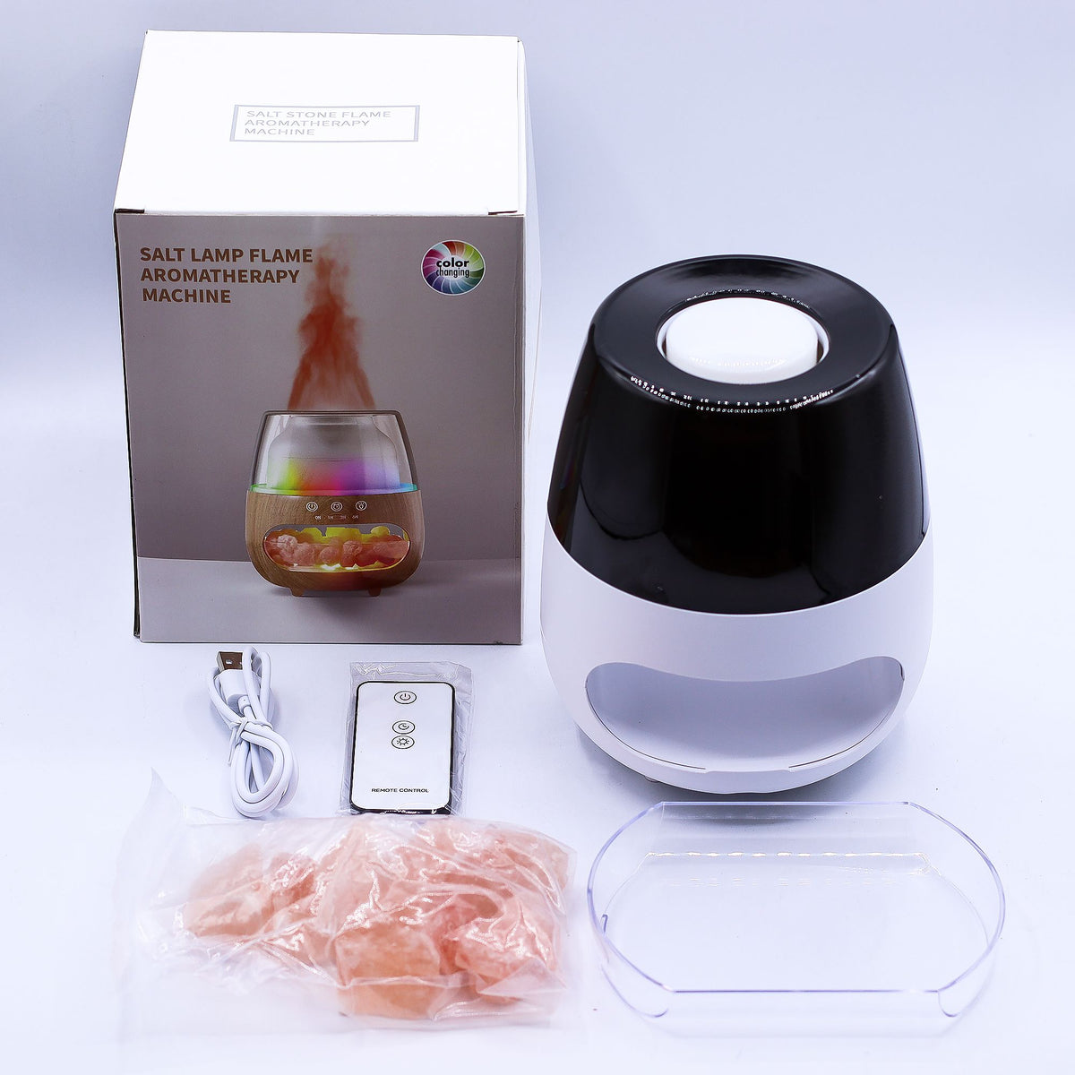 Salt Stone Flame-Effect USB Aroma Diffuser with Timer – view 2
