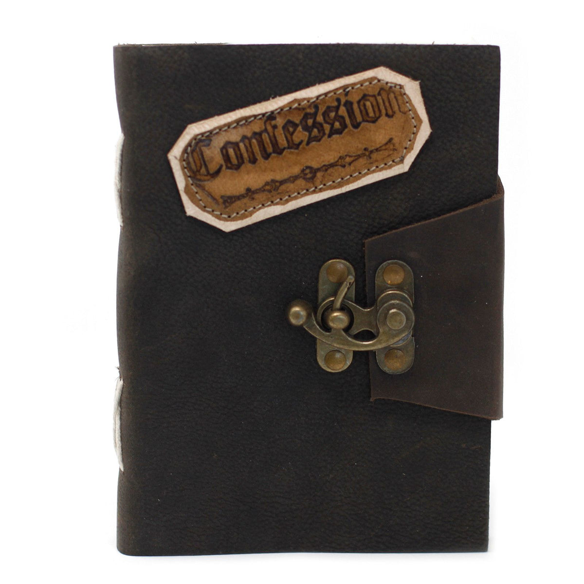Leather Confessions Notebook with Lock, Black – 13x17.5 cm – view 8