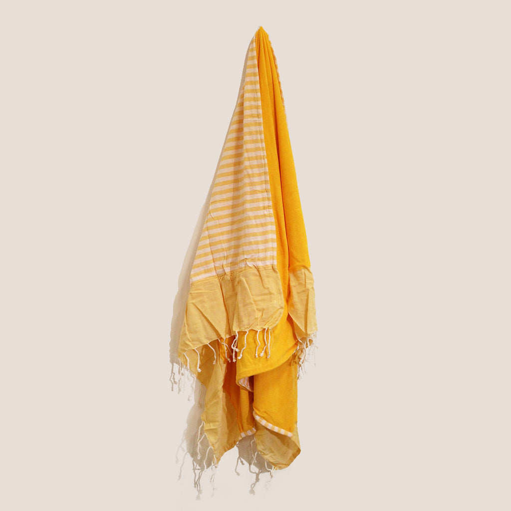 Cotton Pareo Towel - 100x180 cm - Sunny Yellow – view 3