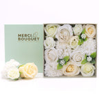 Square Soap Flower Gift Box - Wedding White & Ivory – view 2