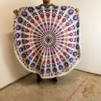 Small Mandala Roundie Cotton Art (130cm) - Peacock Purples – view 2