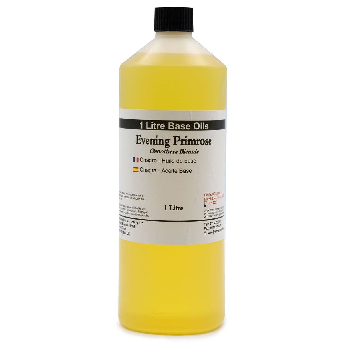 Evening Primrose Base Oil, 1 Litre Bottle