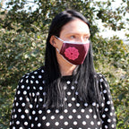 Reusable Red Mandala Heart Face Covering for Adults – view 4