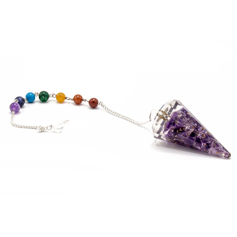 Orgonite Pendulum with Amethyst Chip – view 3