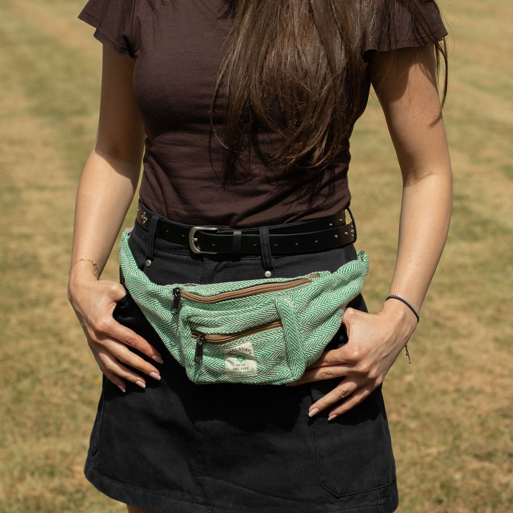 Cotton Hemp Style Belt (or Fanny) Bag - Sage – view 9