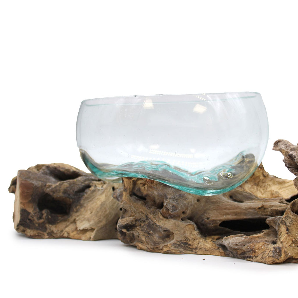 Molten Glass Bowl on XLarge Double Stand – view 5