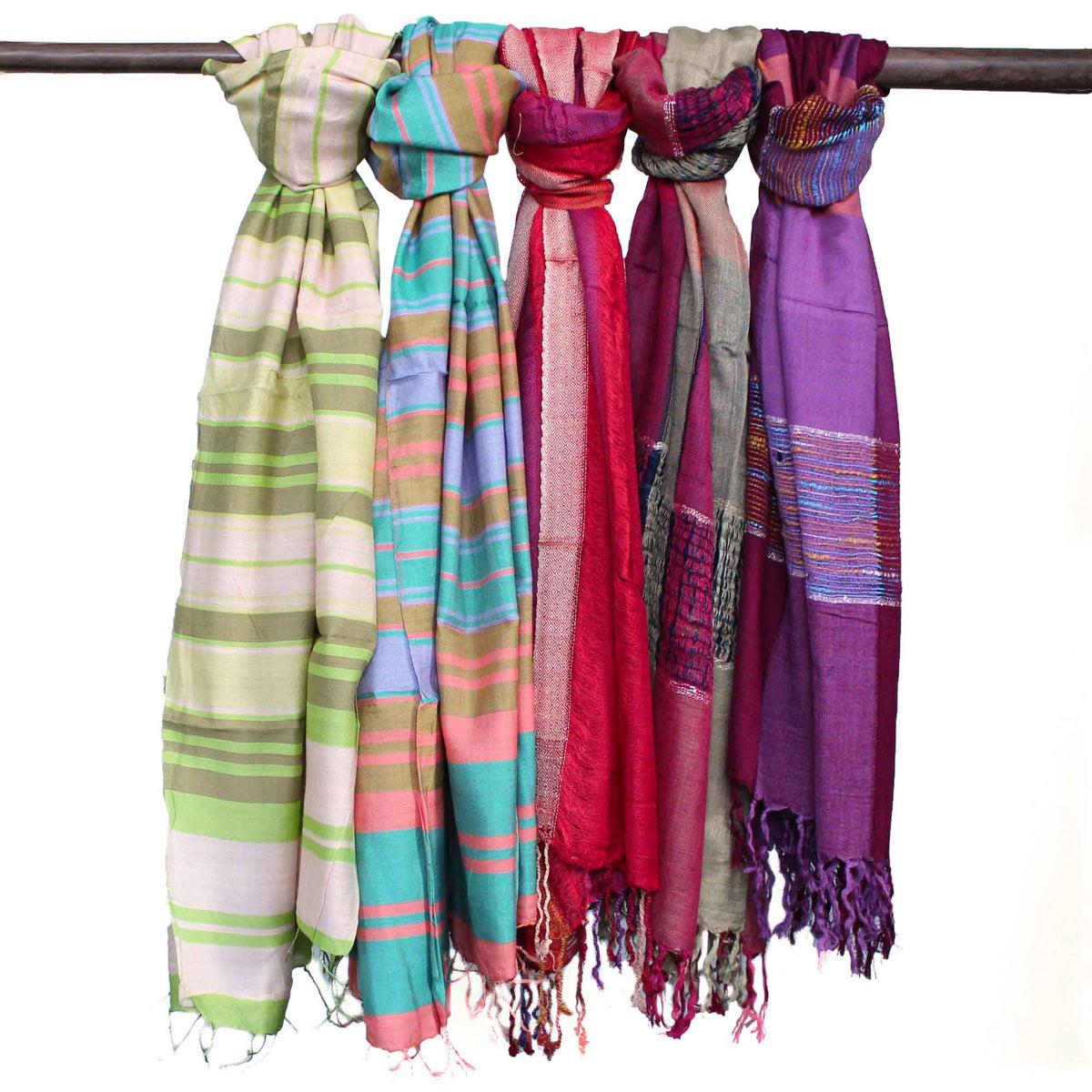 Indian Boho Scarf - Random Purples, 70x180cm – view 2