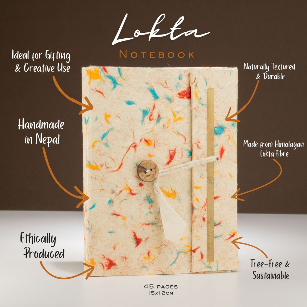 Lokta Mixed Cotton Fleck Notebook – Medium