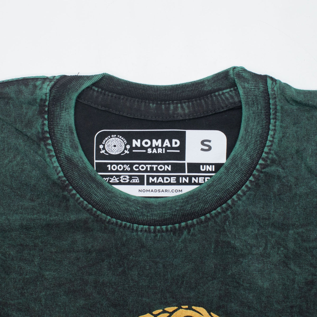 Nomad Sari Stonewashed T-Shirt - Tree of Life - Green - Small – view 6