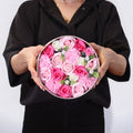 Round Soap Flower Gift Box - Baby Blessings Pink