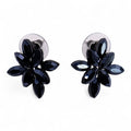 Nymph Jet Black Flower Glass Earrings
