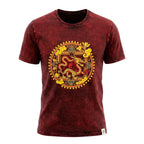 Nomad Sari Stonewashed T-Shirt - Dragon Mandala - Maroon - Medium – view 5