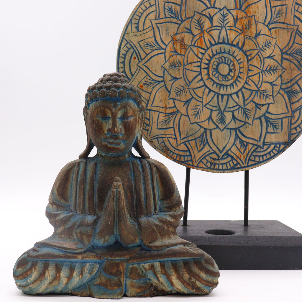 Buddha Feng Shui Set, Flower Mandala, Blue Finish – view 7