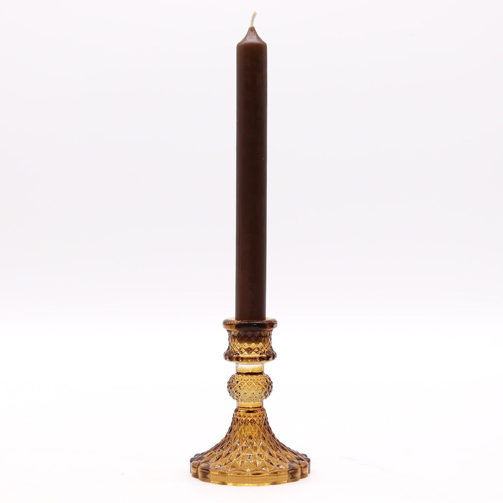 Vintage Dinner Candle Holder Set - Antique Amber – view 2