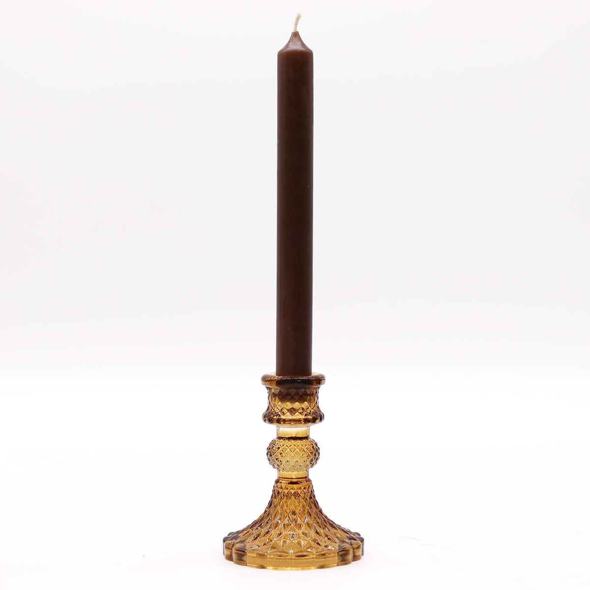 Vintage Dinner Candle Holder Set - Antique Amber – view 2