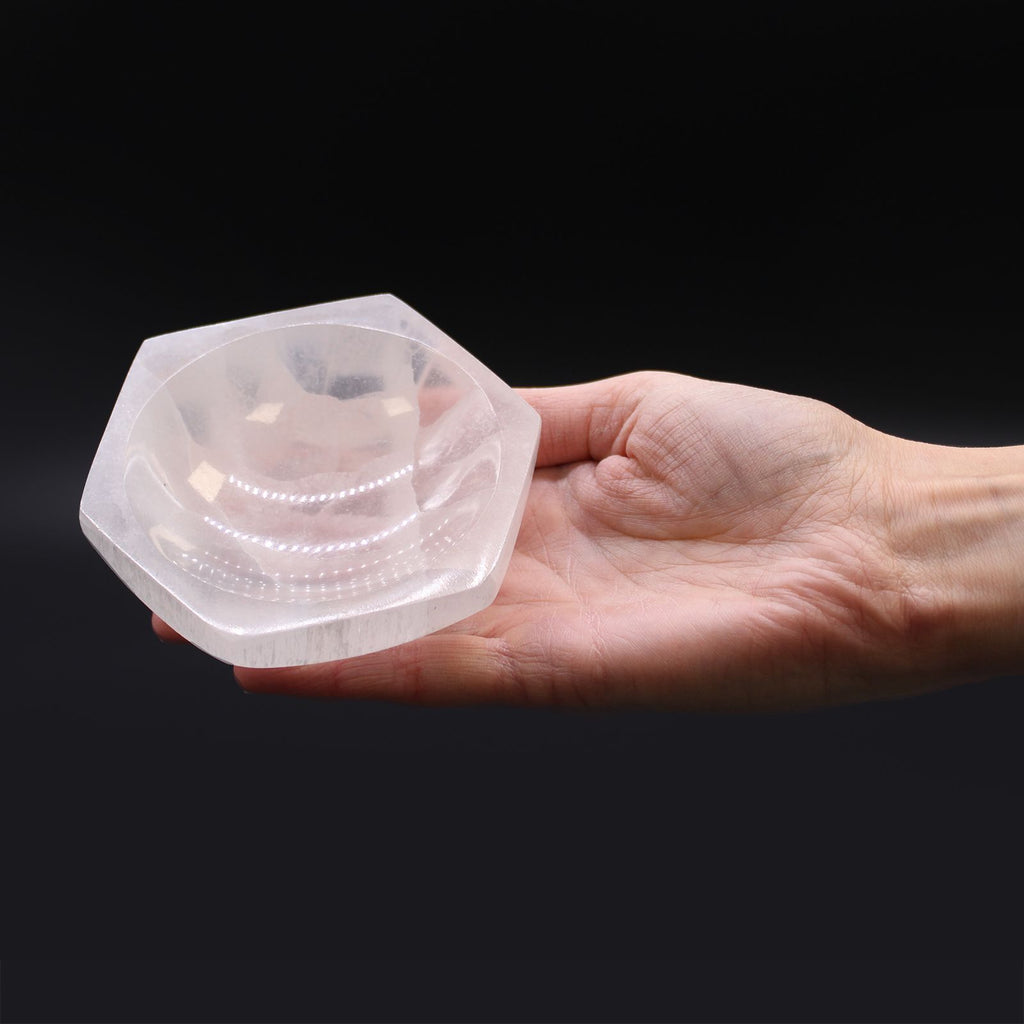 Selenite Hex Bowl approx 10cm – view 2