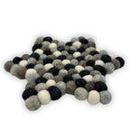 Star Shaped Felt Centre Mat 27cm Grey Multi Tones – view 2