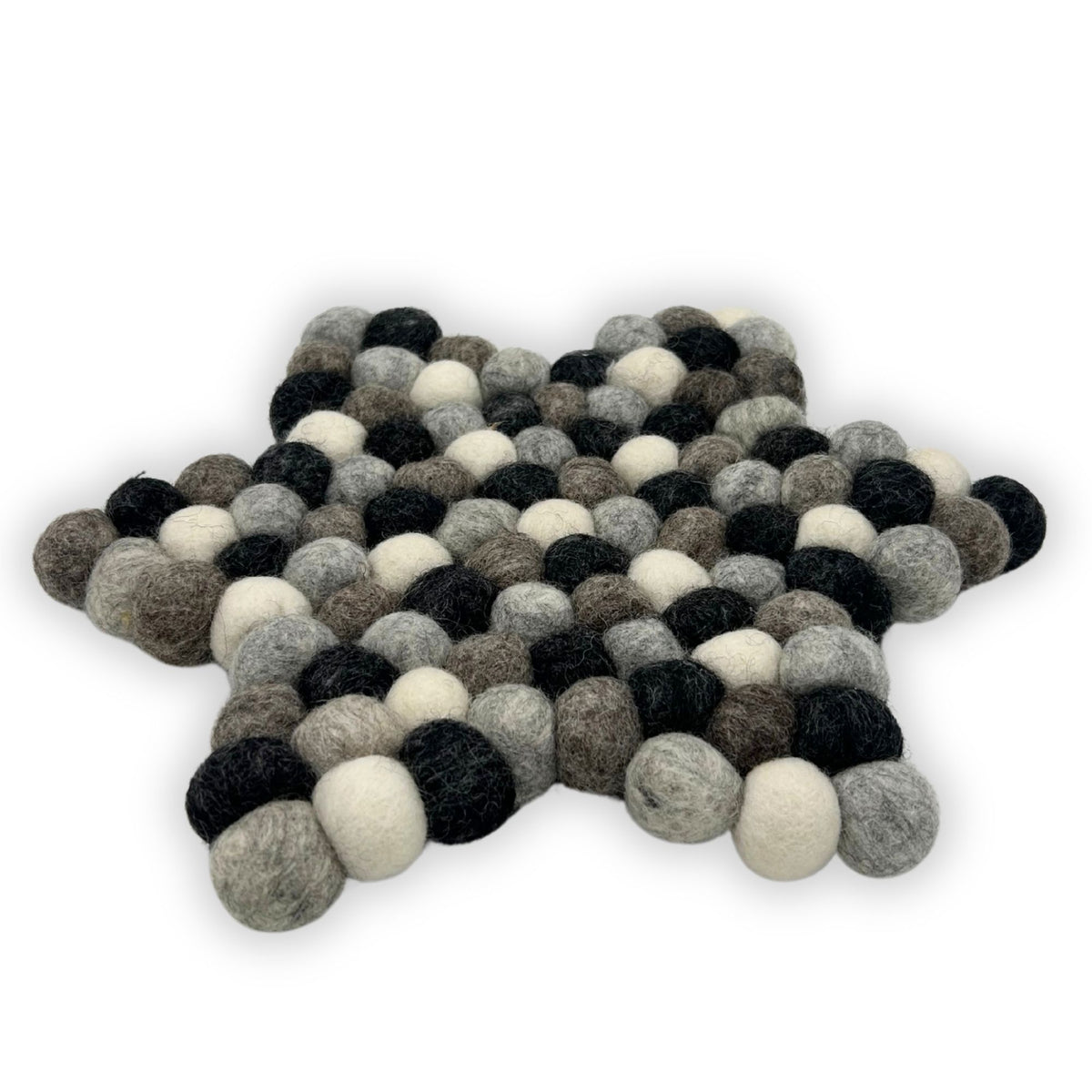 Star Shaped Felt Centre Mat 27cm Grey Multi Tones – view 2