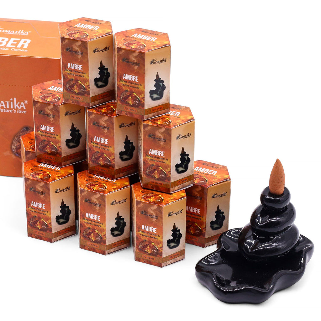 Aromatika Amber Backflow Incense Cones Pack of 10 – view 2