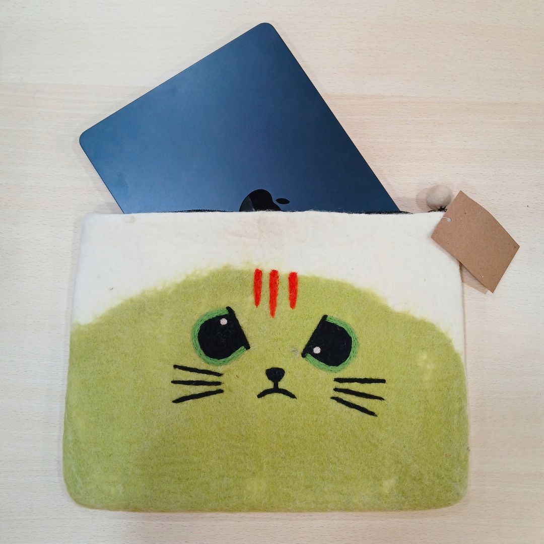 Grumpy Cat Felt Laptop Pouch, up to 14 Inches