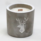 Concrete Wooden Wick Candle - Whiskey & Woodsmoke