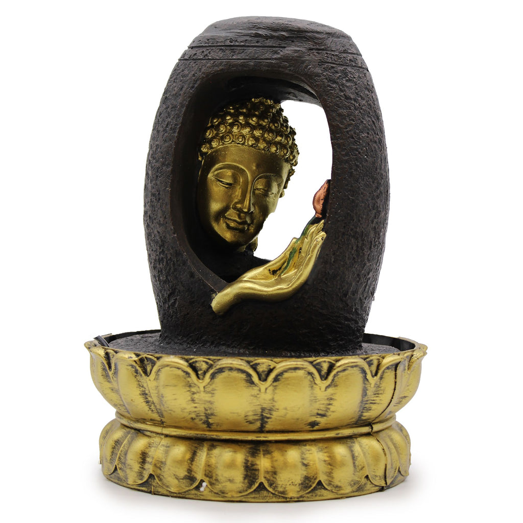 Golden Buddha Tabletop Water Feature, Vitarka Mudra – view 4