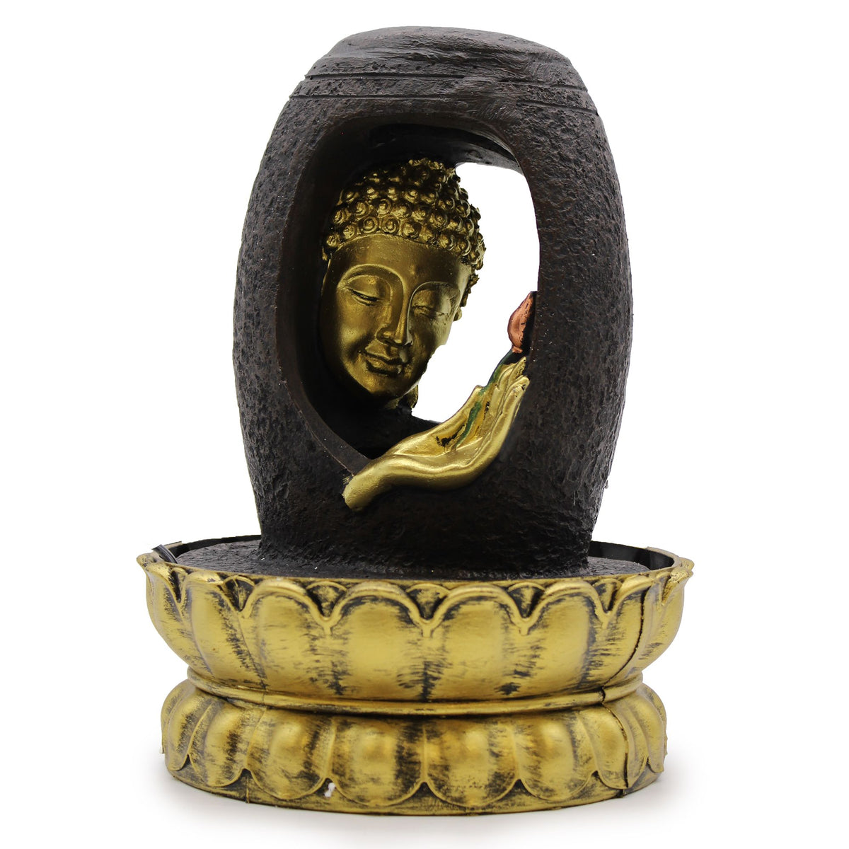 Golden Buddha Tabletop Water Feature, Vitarka Mudra – view 4