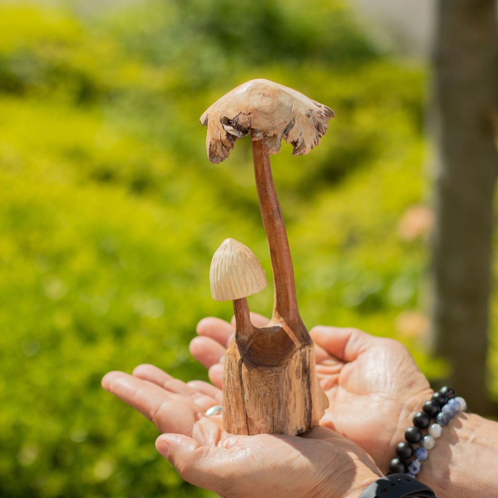 Parasite Wood Carving - Set of Two Mushrooms – view 3