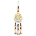 Brass Tree of Life Wind Chime with Chakra Beads, 6.5x31cm